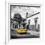 ¡Viva Mexico! Square Collection - Yellow Taxi in Oaxaca III-Philippe Hugonnard-Framed Photographic Print