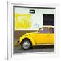 ¡Viva Mexico! Square Collection - Yellow VW Beetle Car and American Graffiti-Philippe Hugonnard-Framed Photographic Print