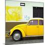 ¡Viva Mexico! Square Collection - Yellow VW Beetle Car and American Graffiti-Philippe Hugonnard-Mounted Photographic Print