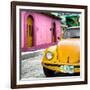 ¡Viva Mexico! Square Collection - Yellow VW Beetle Car and Colorful House-Philippe Hugonnard-Framed Photographic Print