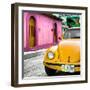 ¡Viva Mexico! Square Collection - Yellow VW Beetle Car and Colorful House-Philippe Hugonnard-Framed Photographic Print