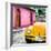 ¡Viva Mexico! Square Collection - Yellow VW Beetle Car and Colorful House-Philippe Hugonnard-Framed Photographic Print