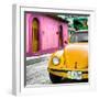 ¡Viva Mexico! Square Collection - Yellow VW Beetle Car and Colorful House-Philippe Hugonnard-Framed Photographic Print