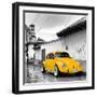 ¡Viva Mexico! Square Collection - Yellow VW Beetle Car in San Cristobal de Las Casas-Philippe Hugonnard-Framed Photographic Print