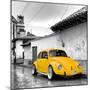 ¡Viva Mexico! Square Collection - Yellow VW Beetle Car in San Cristobal de Las Casas-Philippe Hugonnard-Mounted Photographic Print