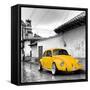 ¡Viva Mexico! Square Collection - Yellow VW Beetle Car in San Cristobal de Las Casas-Philippe Hugonnard-Framed Stretched Canvas