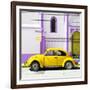 ¡Viva Mexico! Square Collection - Yellow VW Beetle in San Cristobal-Philippe Hugonnard-Framed Photographic Print