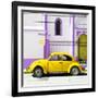 ¡Viva Mexico! Square Collection - Yellow VW Beetle in San Cristobal-Philippe Hugonnard-Framed Photographic Print