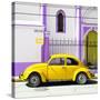 ¡Viva Mexico! Square Collection - Yellow VW Beetle in San Cristobal-Philippe Hugonnard-Stretched Canvas