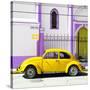 ¡Viva Mexico! Square Collection - Yellow VW Beetle in San Cristobal-Philippe Hugonnard-Stretched Canvas