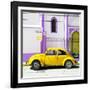 ¡Viva Mexico! Square Collection - Yellow VW Beetle in San Cristobal-Philippe Hugonnard-Framed Photographic Print