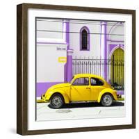 ¡Viva Mexico! Square Collection - Yellow VW Beetle in San Cristobal-Philippe Hugonnard-Framed Photographic Print