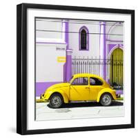 ¡Viva Mexico! Square Collection - Yellow VW Beetle in San Cristobal-Philippe Hugonnard-Framed Photographic Print