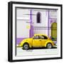 ¡Viva Mexico! Square Collection - Yellow VW Beetle in San Cristobal-Philippe Hugonnard-Framed Photographic Print