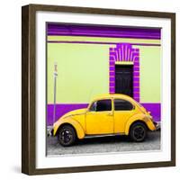¡Viva Mexico! Square Collection - Yellow VW Beetle - San Cristobal-Philippe Hugonnard-Framed Photographic Print