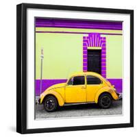 ¡Viva Mexico! Square Collection - Yellow VW Beetle - San Cristobal-Philippe Hugonnard-Framed Photographic Print