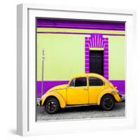 ¡Viva Mexico! Square Collection - Yellow VW Beetle - San Cristobal-Philippe Hugonnard-Framed Photographic Print