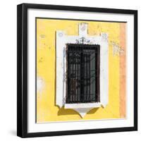 ¡Viva Mexico! Square Collection - Yellow Wall & Black Window-Philippe Hugonnard-Framed Photographic Print