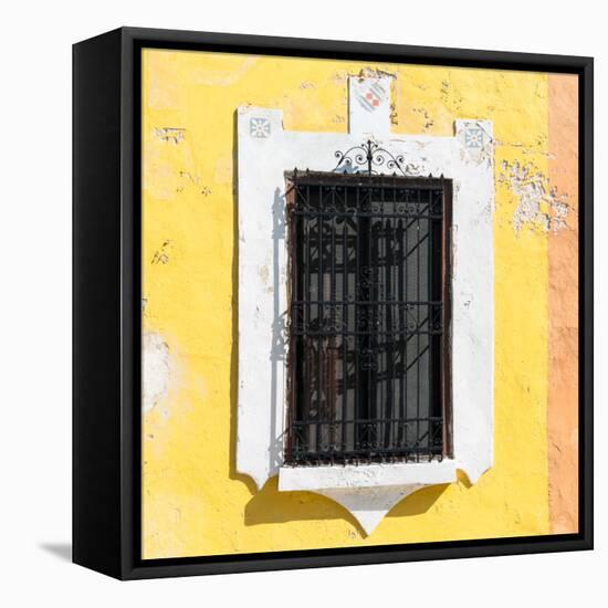 ¡Viva Mexico! Square Collection - Yellow Wall & Black Window-Philippe Hugonnard-Framed Stretched Canvas