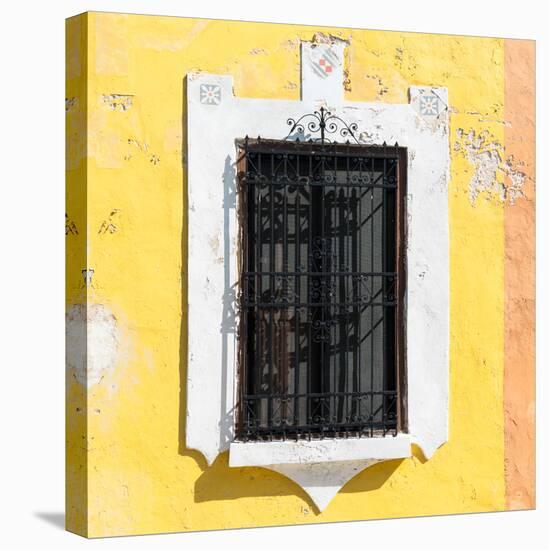 ¡Viva Mexico! Square Collection - Yellow Wall & Black Window-Philippe Hugonnard-Stretched Canvas