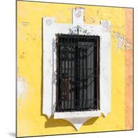 ¡Viva Mexico! Square Collection - Yellow Wall & Black Window-Philippe Hugonnard-Mounted Photographic Print