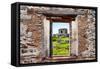 ¡Viva Mexico! Window View - Ancient Mayan Fortress in Tulum-Philippe Hugonnard-Framed Stretched Canvas