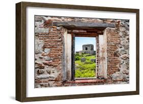 ¡Viva Mexico! Window View - Ancient Mayan Fortress in Tulum-Philippe Hugonnard-Framed Photographic Print