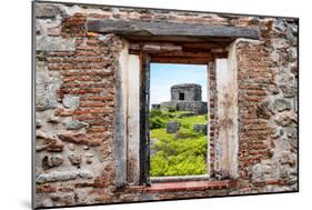 ¡Viva Mexico! Window View - Ancient Mayan Fortress in Tulum-Philippe Hugonnard-Mounted Photographic Print