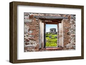 ¡Viva Mexico! Window View - Ancient Mayan Fortress in Tulum-Philippe Hugonnard-Framed Photographic Print