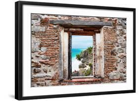 ¡Viva Mexico! Window View - Caribbean Coastline in Tulum-Philippe Hugonnard-Framed Photographic Print