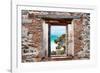 ¡Viva Mexico! Window View - Caribbean Coastline in Tulum-Philippe Hugonnard-Framed Photographic Print