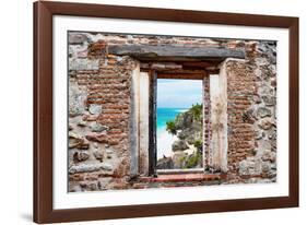 ¡Viva Mexico! Window View - Caribbean Coastline in Tulum-Philippe Hugonnard-Framed Photographic Print