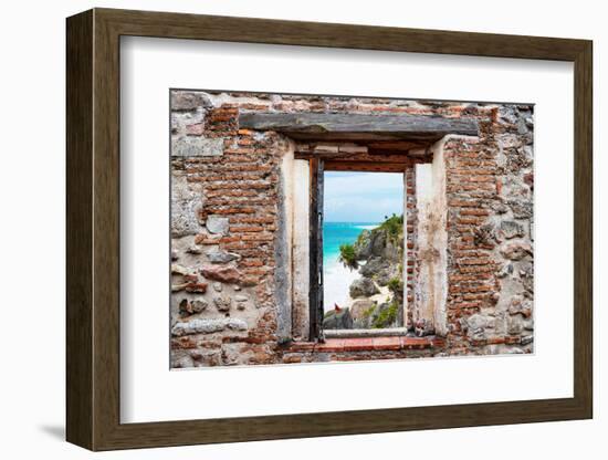 ¡Viva Mexico! Window View - Caribbean Coastline in Tulum-Philippe Hugonnard-Framed Photographic Print