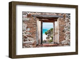 ¡Viva Mexico! Window View - Caribbean Coastline in Tulum-Philippe Hugonnard-Framed Photographic Print