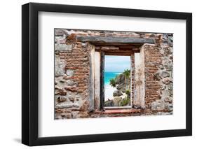 ¡Viva Mexico! Window View - Caribbean Coastline in Tulum-Philippe Hugonnard-Framed Photographic Print