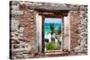 ?Viva Mexico! Window View - Caribbean Coastline in Tulum-Philippe Hugonnard-Stretched Canvas