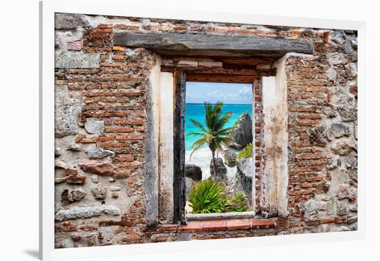 ?Viva Mexico! Window View - Caribbean Coastline in Tulum-Philippe Hugonnard-Framed Photographic Print