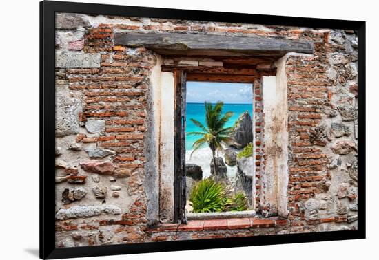 ?Viva Mexico! Window View - Caribbean Coastline in Tulum-Philippe Hugonnard-Framed Photographic Print