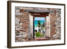 ?Viva Mexico! Window View - Caribbean Coastline in Tulum-Philippe Hugonnard-Framed Photographic Print