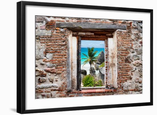 ?Viva Mexico! Window View - Caribbean Coastline in Tulum-Philippe Hugonnard-Framed Photographic Print