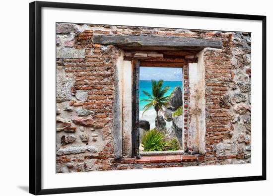 ?Viva Mexico! Window View - Caribbean Coastline in Tulum-Philippe Hugonnard-Framed Photographic Print