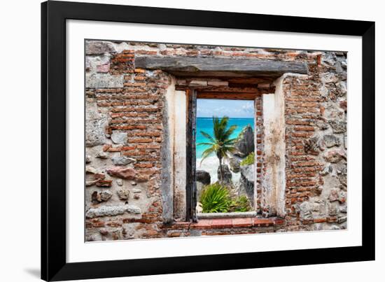 ?Viva Mexico! Window View - Caribbean Coastline in Tulum-Philippe Hugonnard-Framed Photographic Print