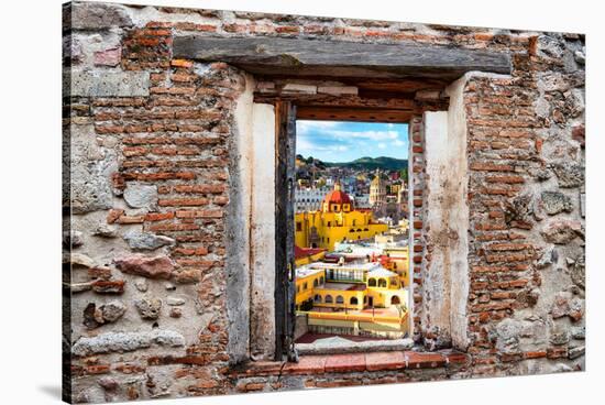 ¡Viva Mexico! Window View - Church Domes in Guanajuato-Philippe Hugonnard-Stretched Canvas