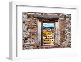 ¡Viva Mexico! Window View - Church Domes in Guanajuato-Philippe Hugonnard-Framed Photographic Print