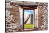 ¡Viva Mexico! Window View - El Castillo Pyramid of the Chichen Itza-Philippe Hugonnard-Stretched Canvas