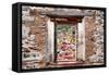 ¡Viva Mexico! Window View - Guanajuato Colorful City-Philippe Hugonnard-Framed Stretched Canvas