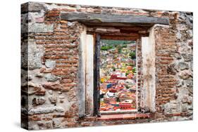 ¡Viva Mexico! Window View - Guanajuato Colorful City-Philippe Hugonnard-Stretched Canvas