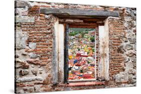 ¡Viva Mexico! Window View - Guanajuato Colorful City-Philippe Hugonnard-Stretched Canvas