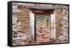 ¡Viva Mexico! Window View - Guanajuato Colorful City-Philippe Hugonnard-Framed Stretched Canvas