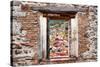 ¡Viva Mexico! Window View - Guanajuato Colorful City-Philippe Hugonnard-Stretched Canvas